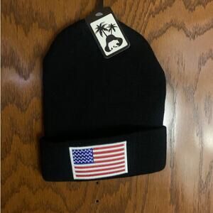 Beanie Knitted Flag Black